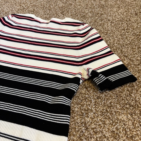 Maeve by Anthropologie || Ribbed Striped Knit Sweater Tee Size L - Picture 9 of 10